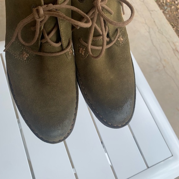 Bussola military green suede boots with laces size 7.5 (European 38) - Picture 8 of 16